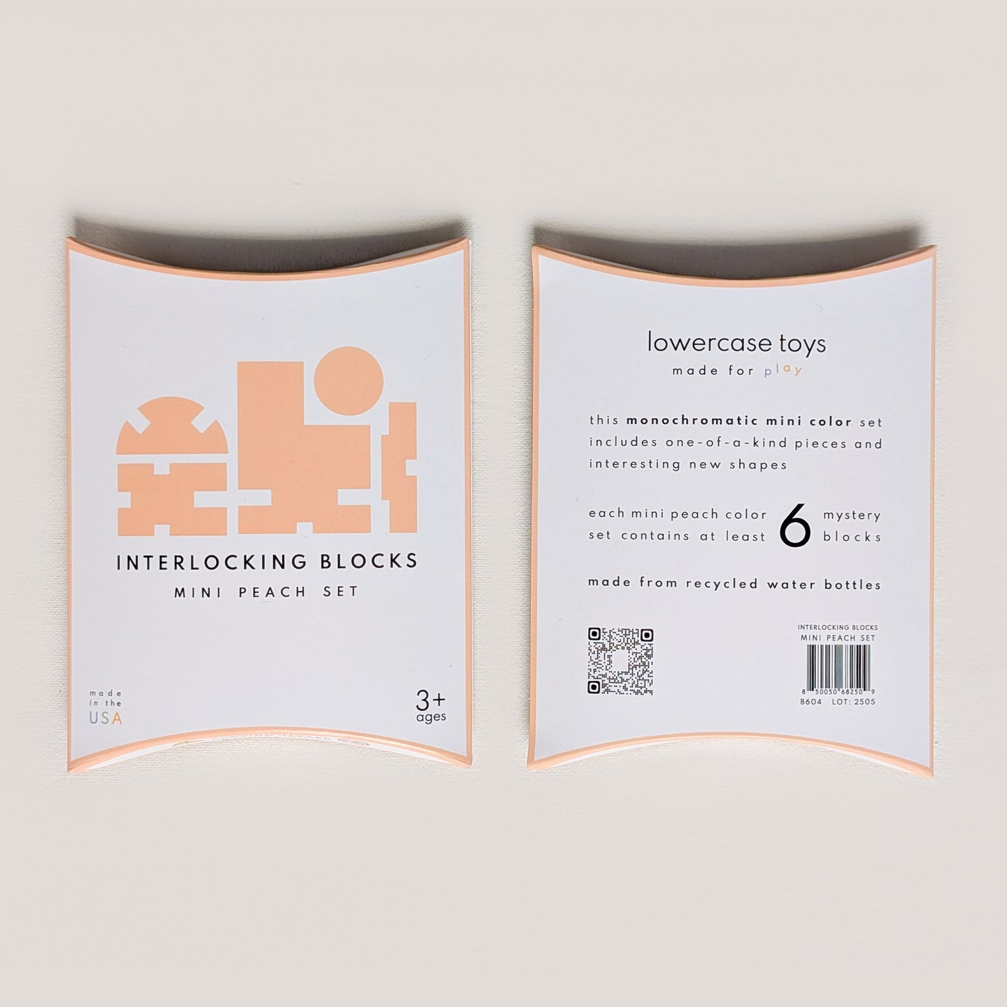 building block toy - interlocking block peach mini color set packaging