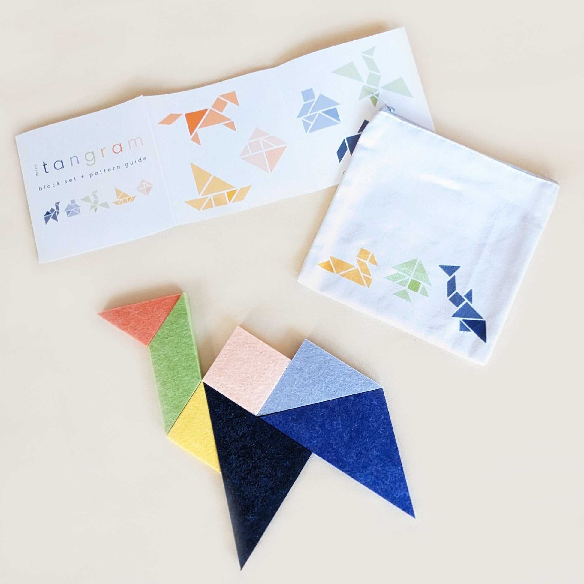 our classic tangram puzzle, sized for travel; fun build toy