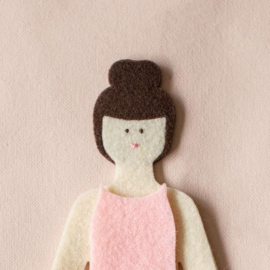 Paper dolls just got a durable upgrade; our felt fashion dolls have embroidered facial features and are heirloom quality