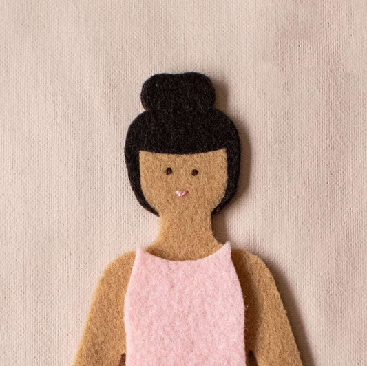 Paper dolls just got a durable upgrade; our felt fashion dolls have embroidered facial features and are heirloom quality